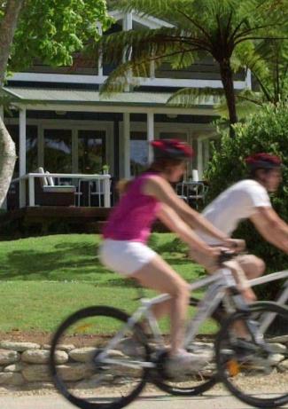 Cycling Past Lodge 1